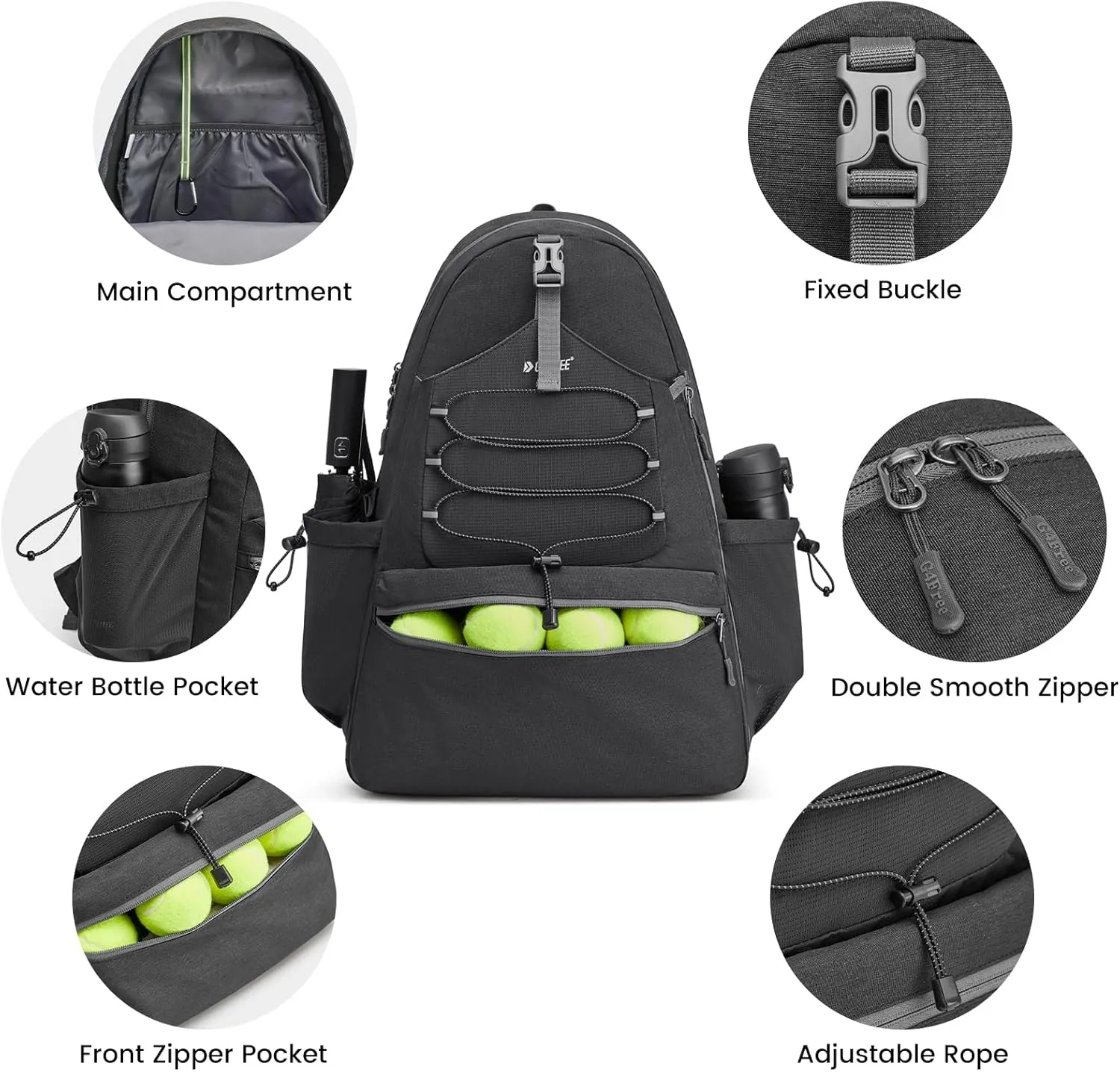 G4Free Tennis Bag, Tennis Backpack for Women Men, Large Pickleball Bag, Holds 4 Rackets with Shoe