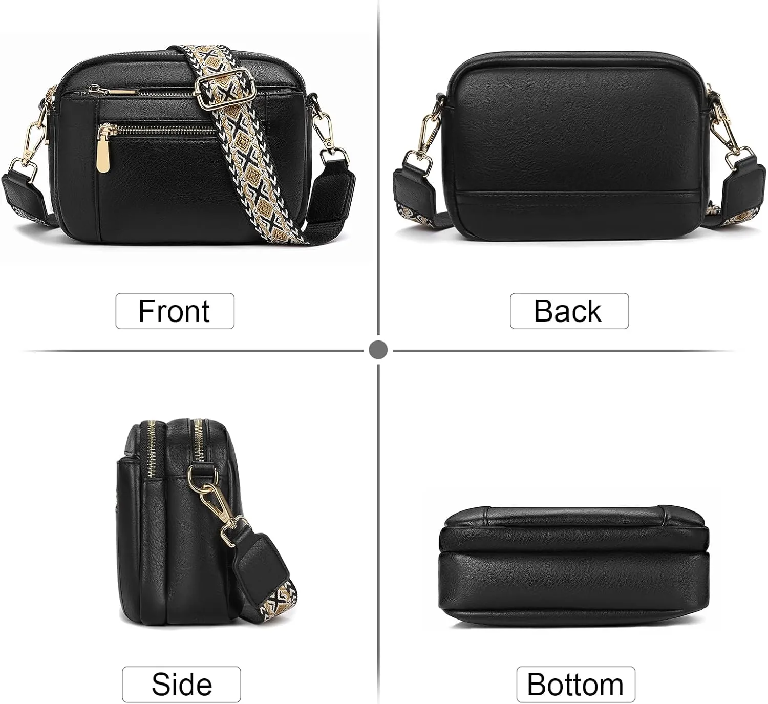 GAEKEAO Crossbody Purses for Women Small Crossbody Bags Vegan Leather Trendy Shoulder Handbags with Adjustable Shoulder Strap