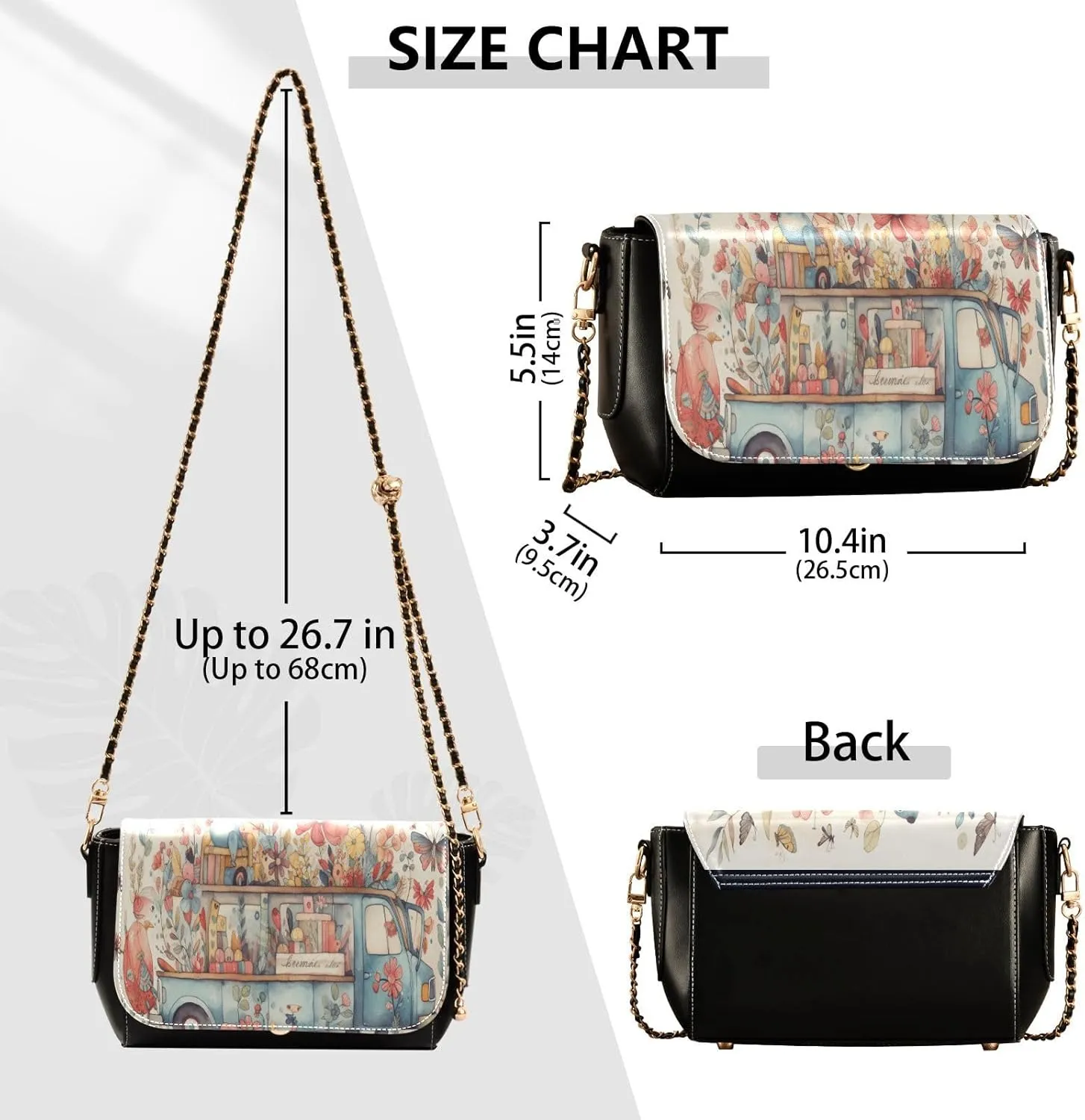 GAIGEO A Watercolor Purple Tulip Vase Leather Women Crossbody Bag, Womens Crossbody Purse with Flap, Shoulder Bag for Women