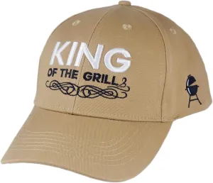 Game Hats Baseball Cap Father's Day Thanksgiving Gifts Adjustable Low Profile Cotton Cap King of The Grill Embroidered Hat Beige