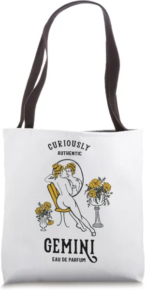 Gemini Eau De Parfum: Curiously Authentic. Vintage Zodiac Tote Bag