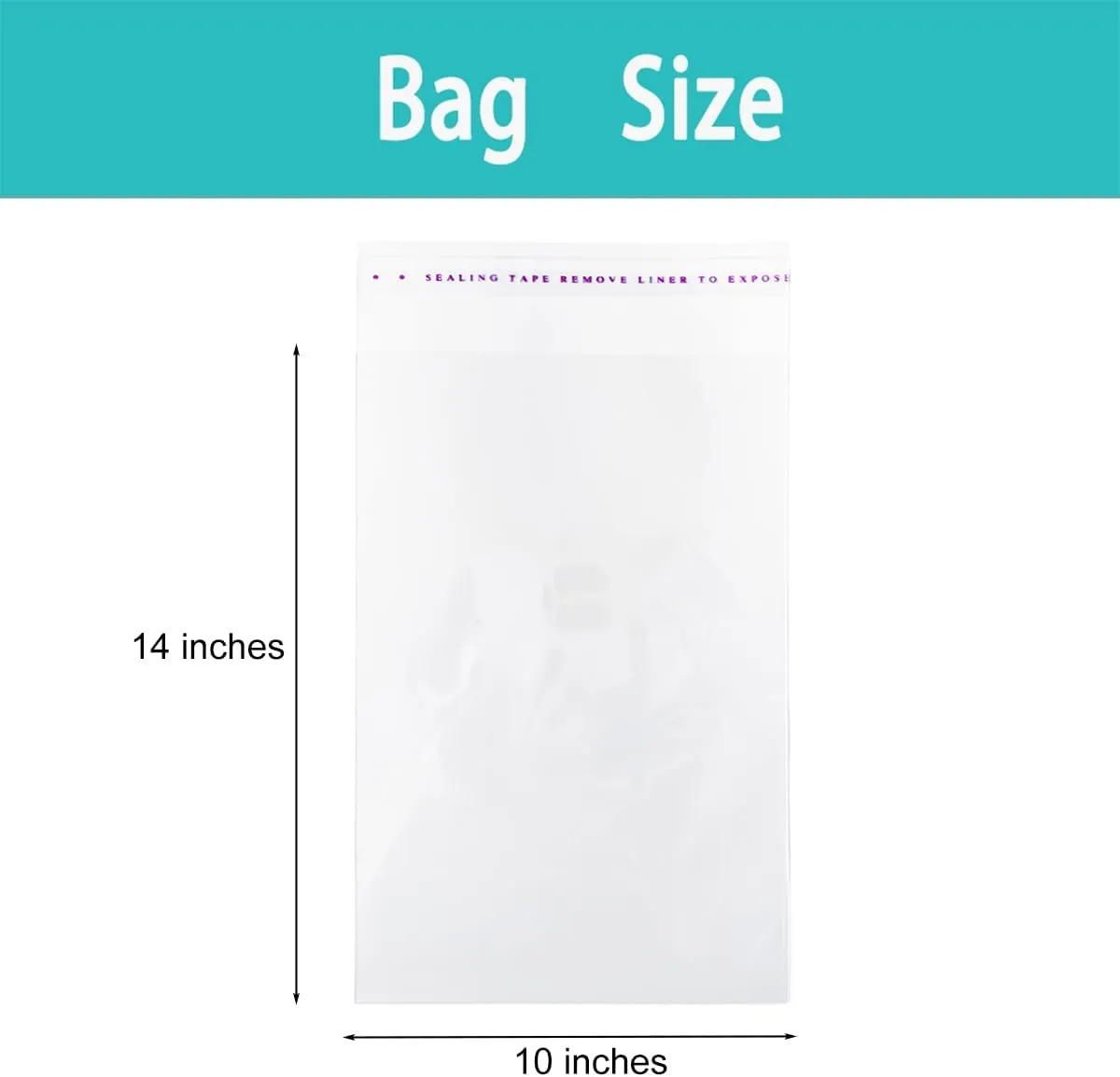 Generic Self Sealing Cellophane Bags 200Pcs-Self-Adhesive OPP Bags - Clear, Resealable Packaging for Versatile Use-Cookie，Confection，Toys，Product，Candy (10 x 14"")