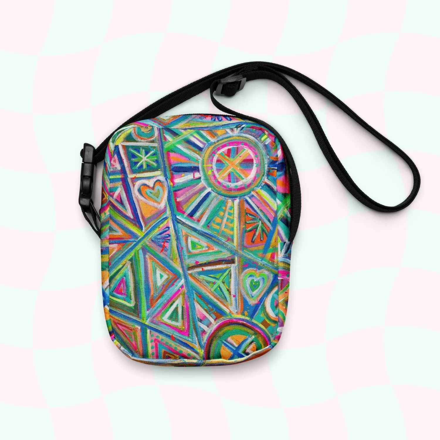 Geometric Rainbow Mini Crossbody Bag