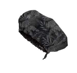 Glow by Daye Satin Lined Shower Cap, Adjustable and Waterproof with Satin Interior for Hair Protection, Large (Black Summer's Night)