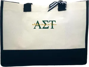 Go Greek Chic Embroidered Tote Bag