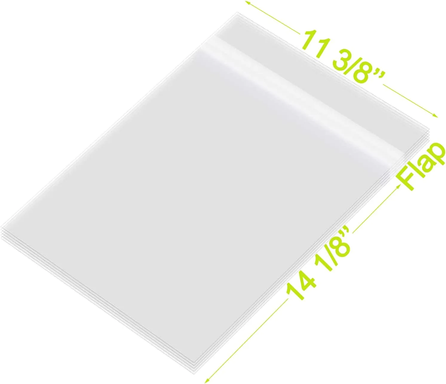 Golden State Art, Pack of 100, Acid-Free Crystal Clear Sleeves Storage Bags for Photo Prints Framing Mats Mattes (Bag Size: 11 3/8 x 14 1/8 inches for 11x14 Mats)