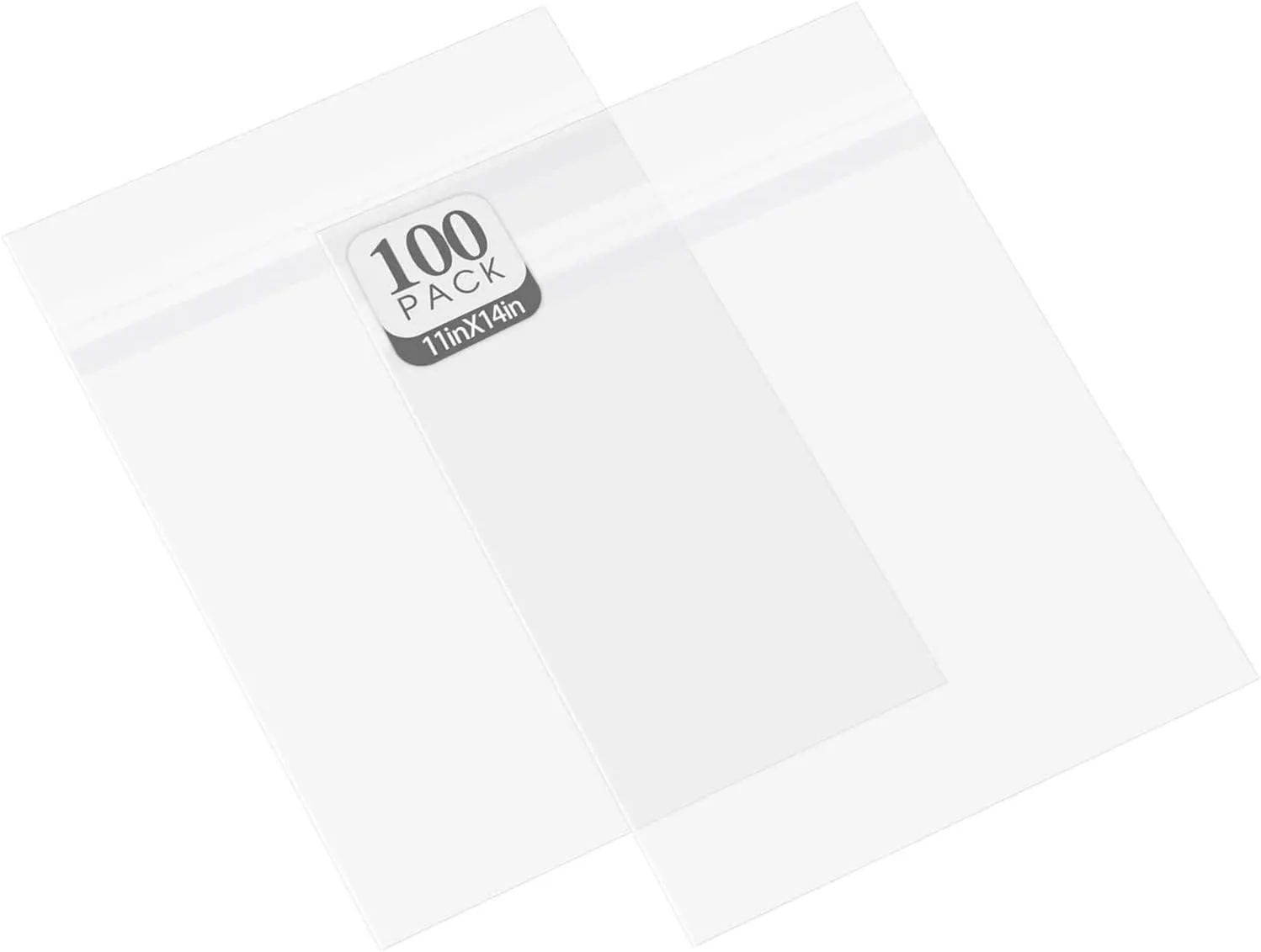 Golden State Art, Pack of 100, Acid-Free Crystal Clear Sleeves Storage Bags for Photo Prints Framing Mats Mattes (Bag Size: 11 3/8 x 14 1/8 inches for 11x14 Mats)