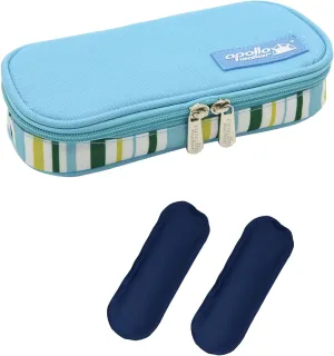 Goldwheat Insulin Cooler Travel Case Diabetic Medication Organizer Medical Cooler Bag with 2 Ice Pack Waterproof and Insulation Liner, Light Blue