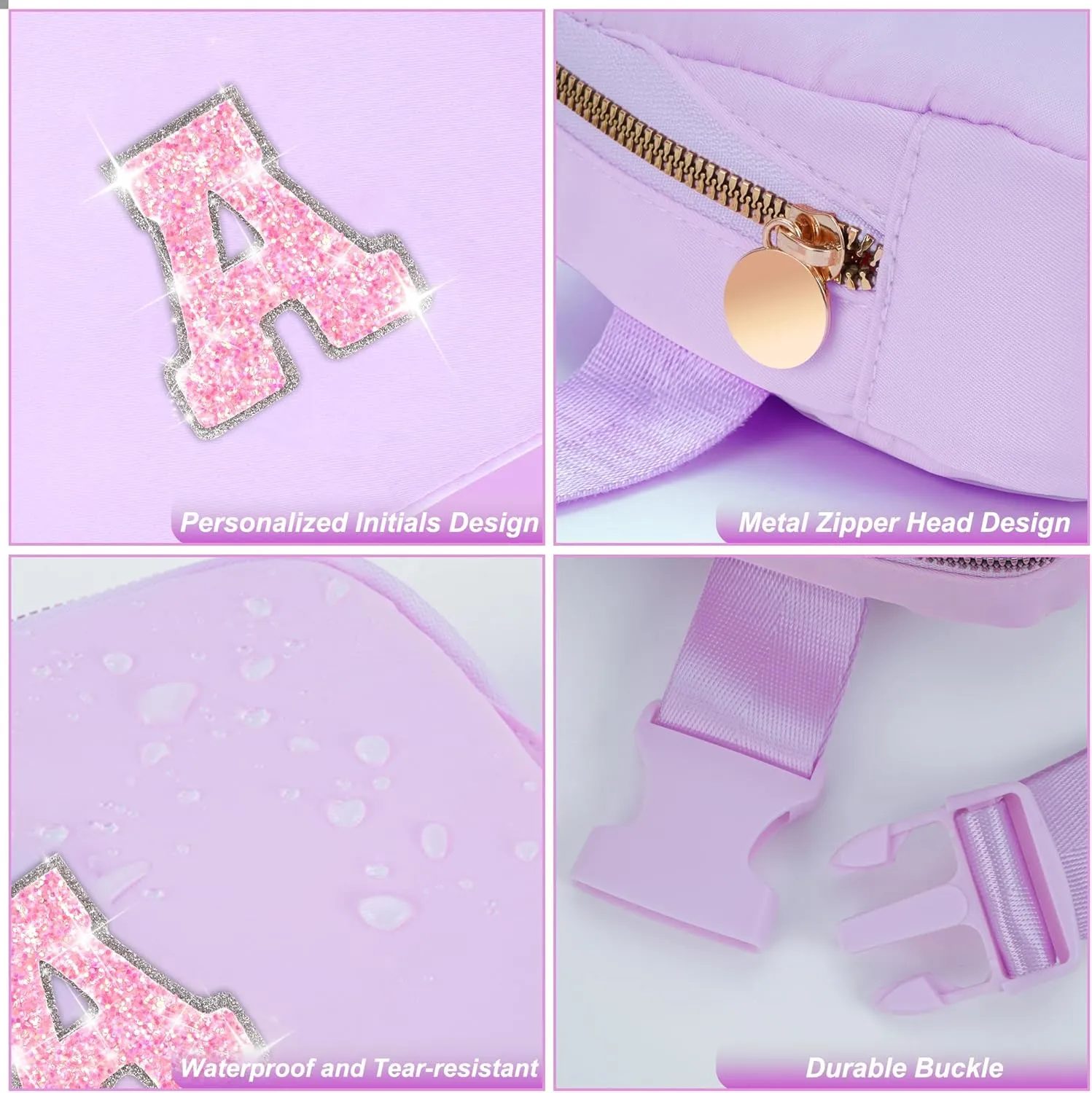 Graduation Gift for Teen Girls Kids Daughter Her - Birthday Gifts for 3 4 5 6 7 8 9 10 11 12 13 Year Old Girls,Fanny Pack Crossbody Bag Purse Belt Bag Cute Trendy Stuff | Lavender,Initial A