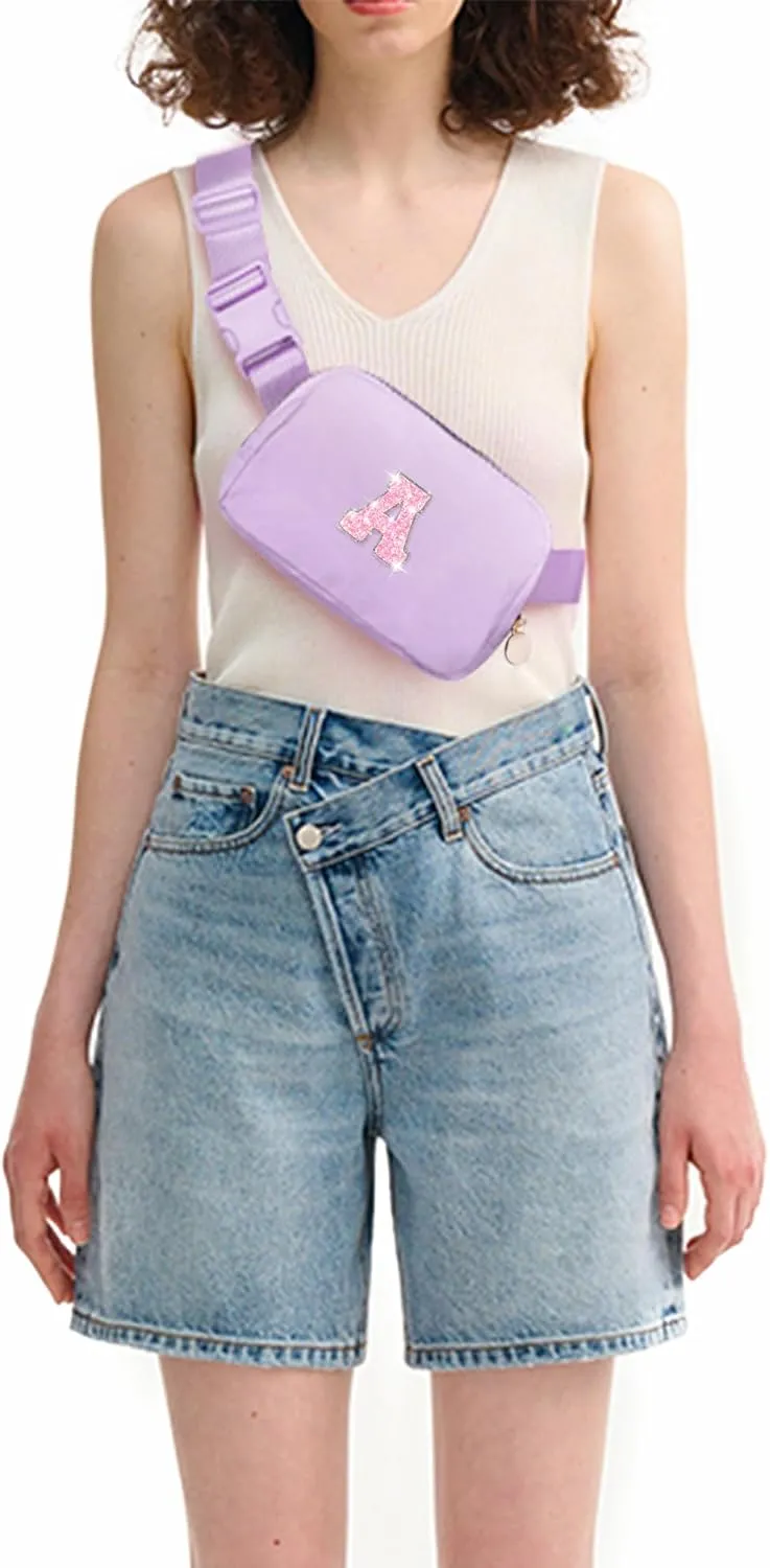 Graduation Gift for Teen Girls Kids Daughter Her - Birthday Gifts for 3 4 5 6 7 8 9 10 11 12 13 Year Old Girls,Fanny Pack Crossbody Bag Purse Belt Bag Cute Trendy Stuff | Lavender,Initial A