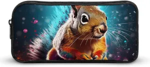 Graffiti Cute Chipmunk Pencil Case Cute Pencil Pouch Portable Pen Bag for Office Work
