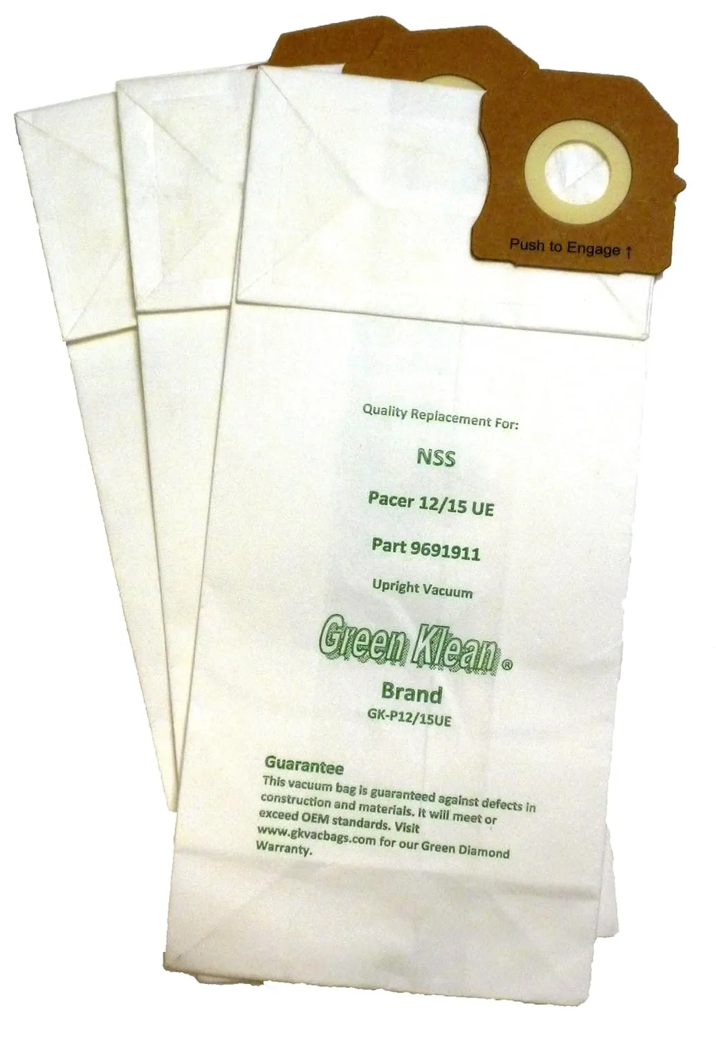 Green Klean GK-P12/15UE NSS Pacer 12/15 UE Upright Replacement Vacuum Bags (10-Pack)