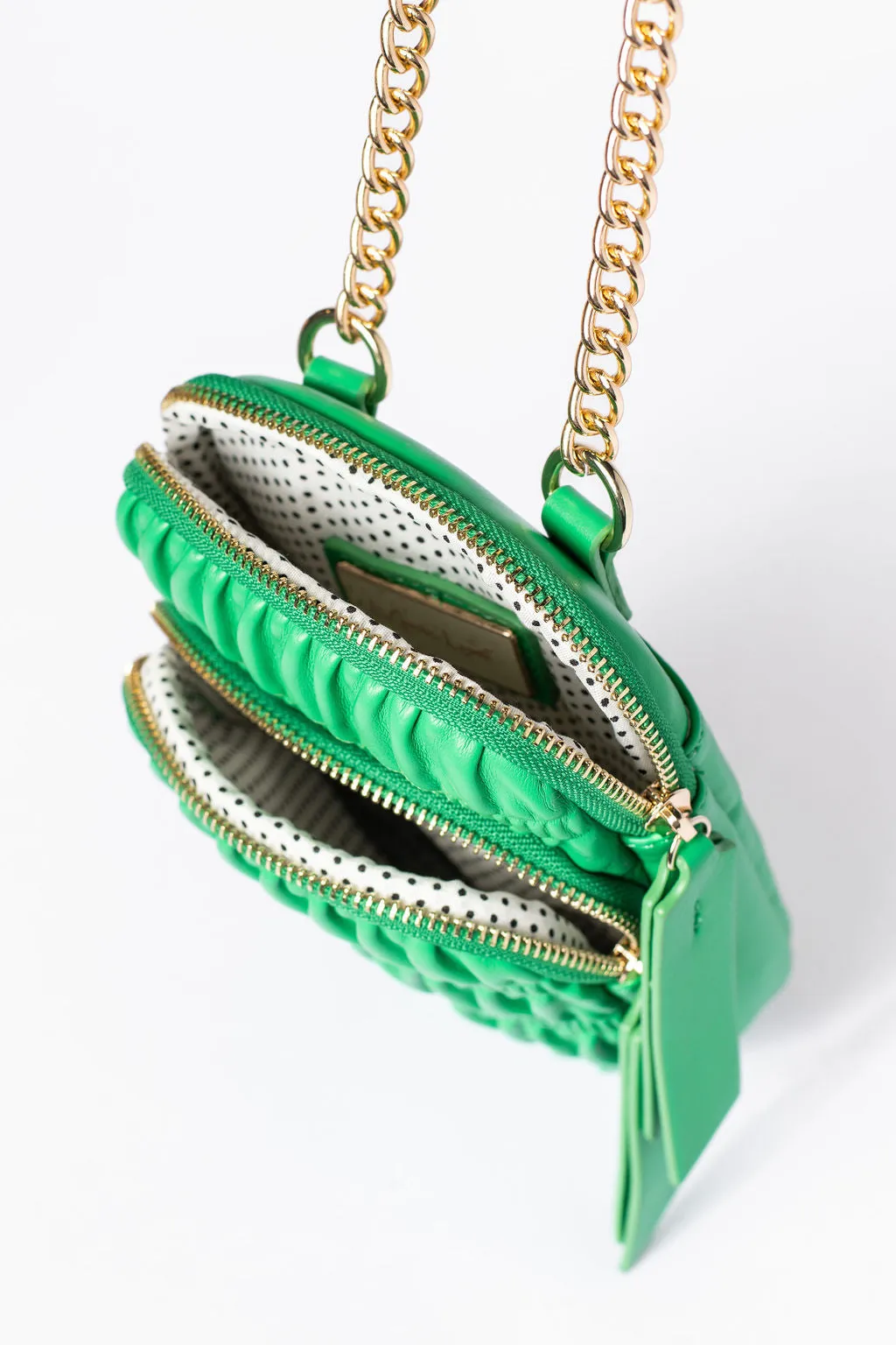 Green Ruched Crossbody Purse