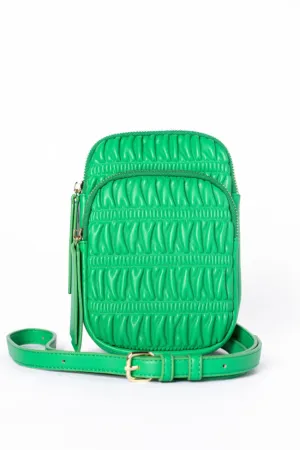 Green Ruched Crossbody Purse