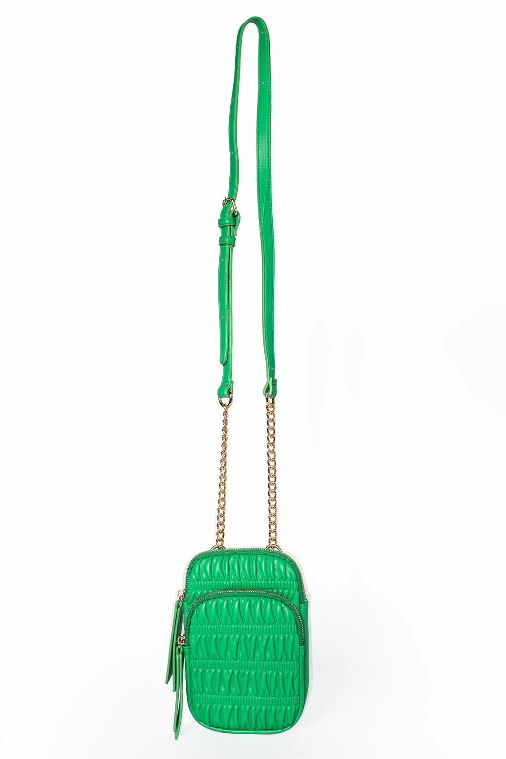 Green Ruched Crossbody Purse