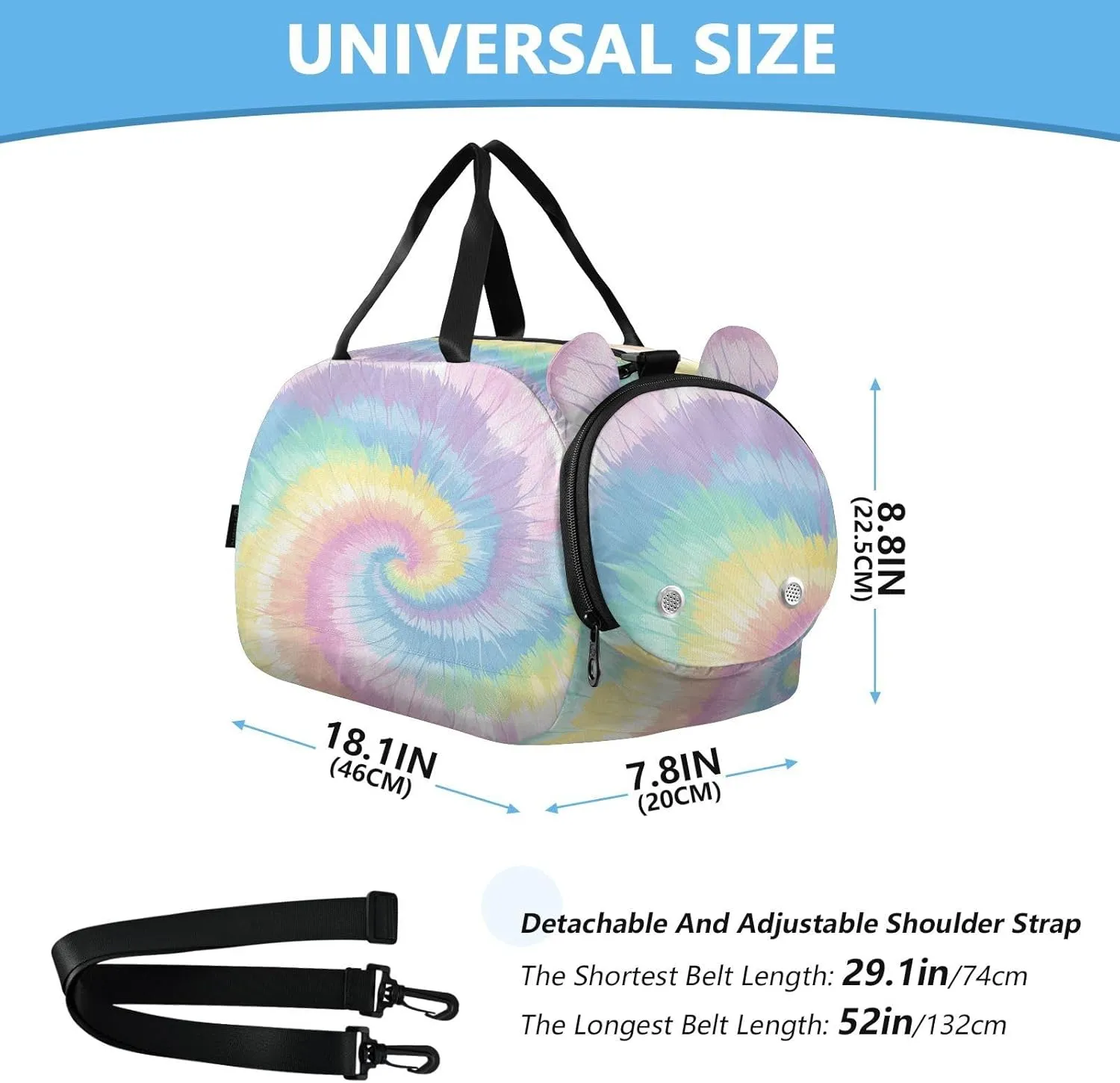 GuoChe Mini Crossbody Bag with Shoes Compartment Waterproof Black Handbag for Walk dog