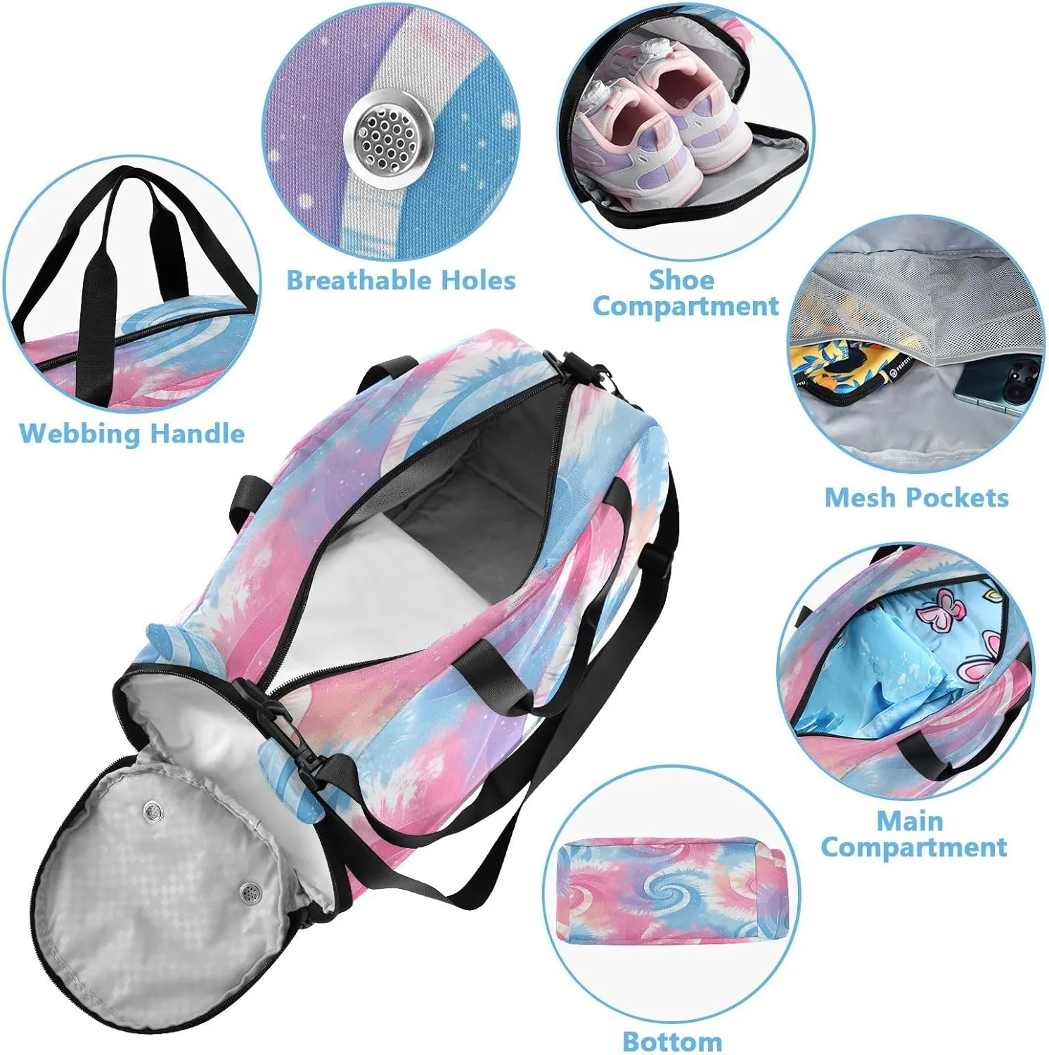 GuoChe Side Purse Crossbody with Shoes Compartment Beauty Small Shoulder Bag for Take a walk