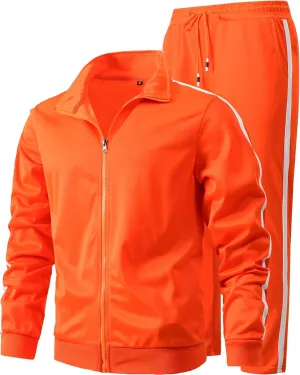 GXAMOY Men's Athletic 2 Pieces Tracksuit Casual Full Zip Jogging Sweat Suit Workout Sports Set Sportswear