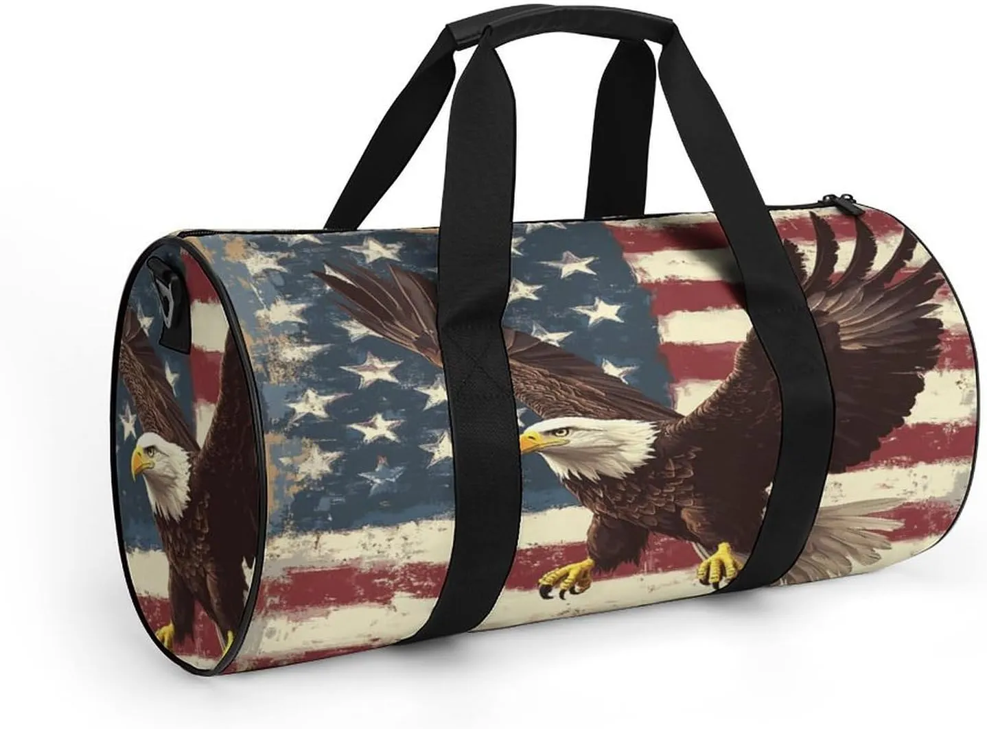 Gym Bag for Men Women Lightweight Sports Duffle Bag with Multiple Compartments Cylindrical Gym Bag for Fitness Travel And Outdoor Activities Ater Resistant Yoga Bag Training Bag American Pride