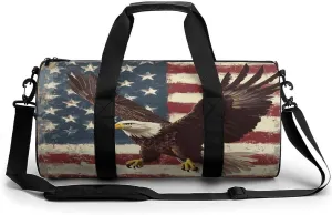 Gym Bag for Men Women Lightweight Sports Duffle Bag with Multiple Compartments Cylindrical Gym Bag for Fitness Travel And Outdoor Activities Ater Resistant Yoga Bag Training Bag American Pride