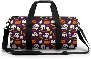 Gym Bag for Men Women Lightweight Sports Duffle Bag with Multiple Compartments Cylindrical Gym Bag for Fitness Travel And Outdoor Activities Ater Resistant Yoga Bag Training Bag Halloween