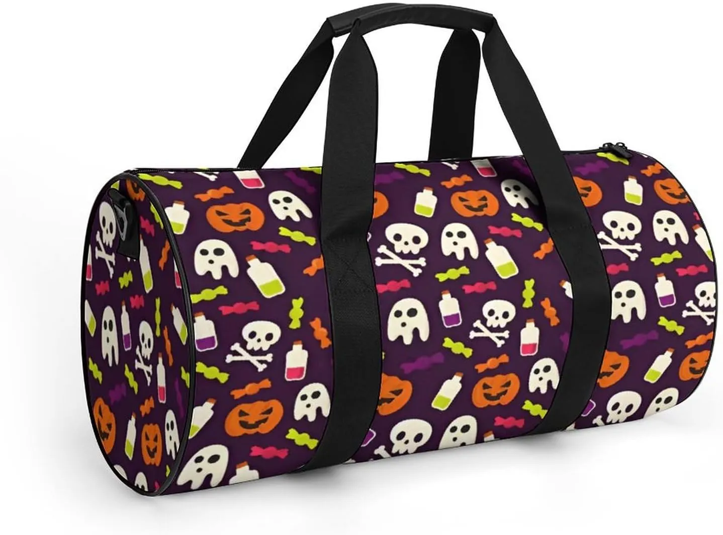 Gym Bag for Men Women Lightweight Sports Duffle Bag with Multiple Compartments Cylindrical Gym Bag for Fitness Travel And Outdoor Activities Ater Resistant Yoga Bag Training Bag Halloween
