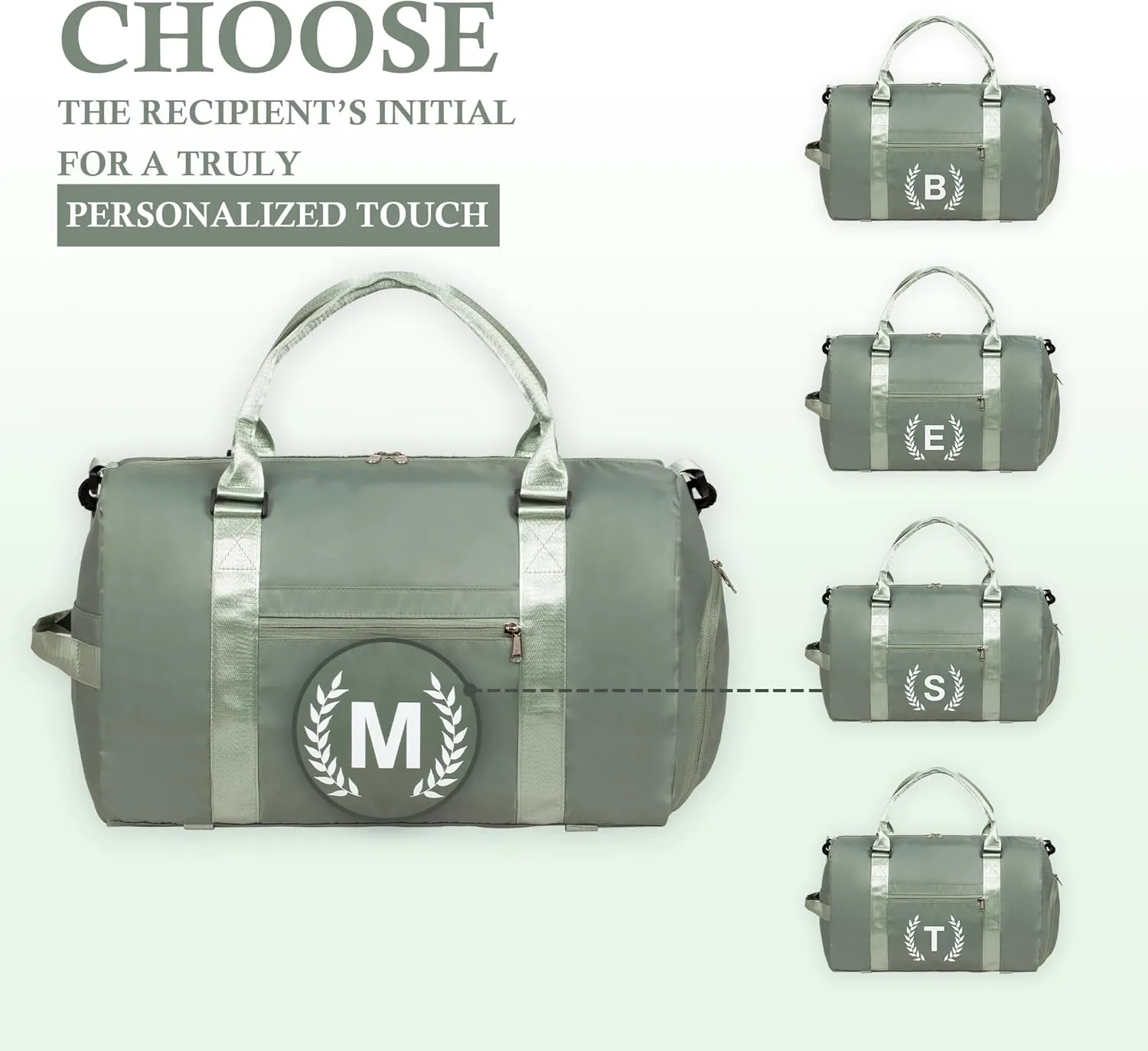 Gym Bag for Women, Personalized Duffle Bag with Shoe Compartment for Yoga & Dance with Wet Pocket and Mat Strap.