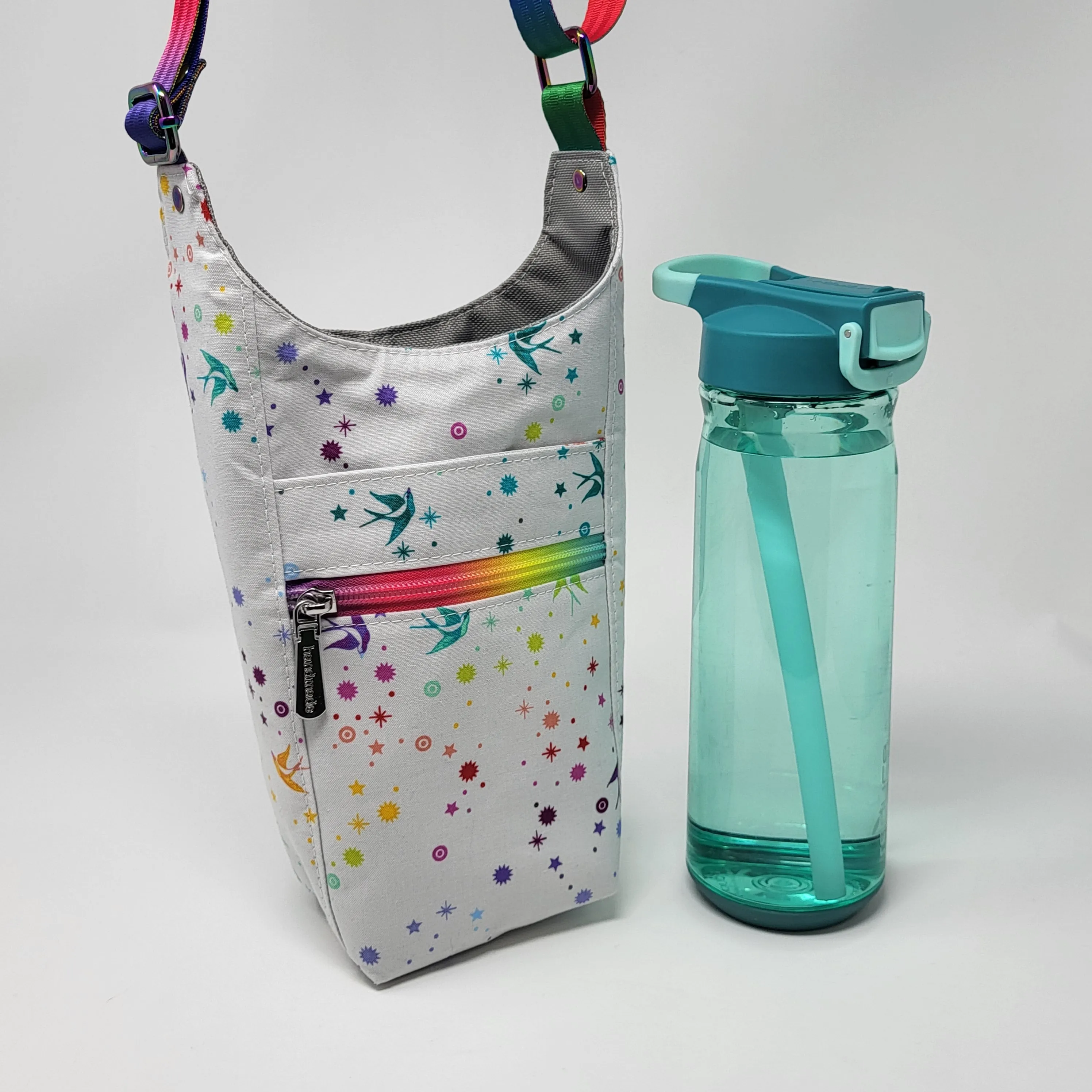 H2O2Go Crossbody Water Bottle Bag - Fairy Dust (Grey)