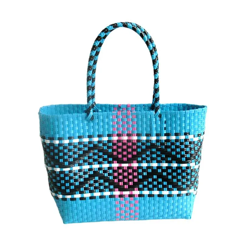 Handmade Plastic Woven Bohemian Tote – Summer Beach Shoulder Bag for Women