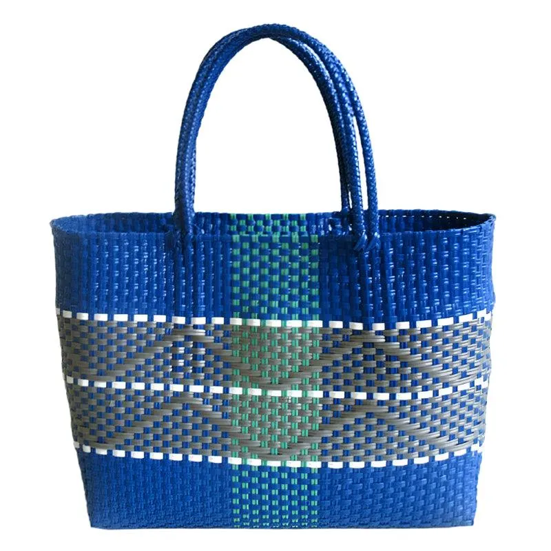 Handmade Plastic Woven Bohemian Tote – Summer Beach Shoulder Bag for Women