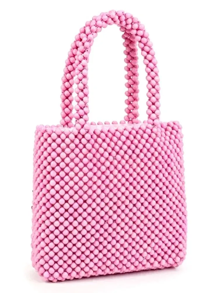 Handmade Plastic Woven Bohemian Tote – Summer Beach Shoulder Bag for Women