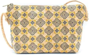 Handmade Portuguese Cork Crossbody Purse for Women, Various Tile Patterns
