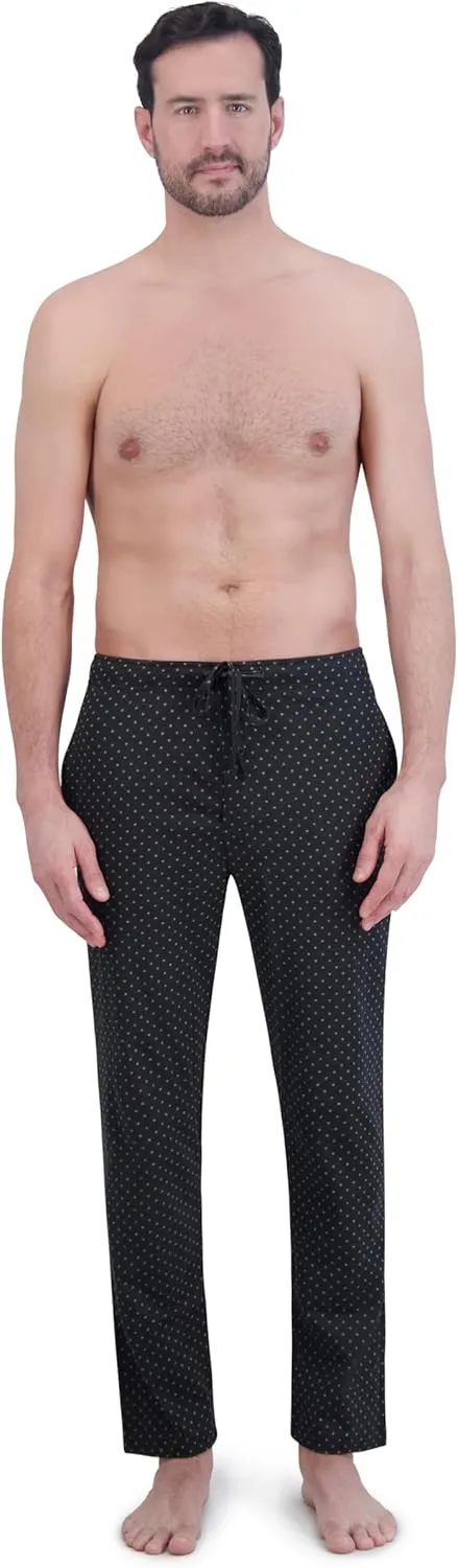 Hanes Men's ComfortSoft Cotton Printed Lounge Pants, 31" Inseam, Pockets, Drawstring/Elastic Waist
