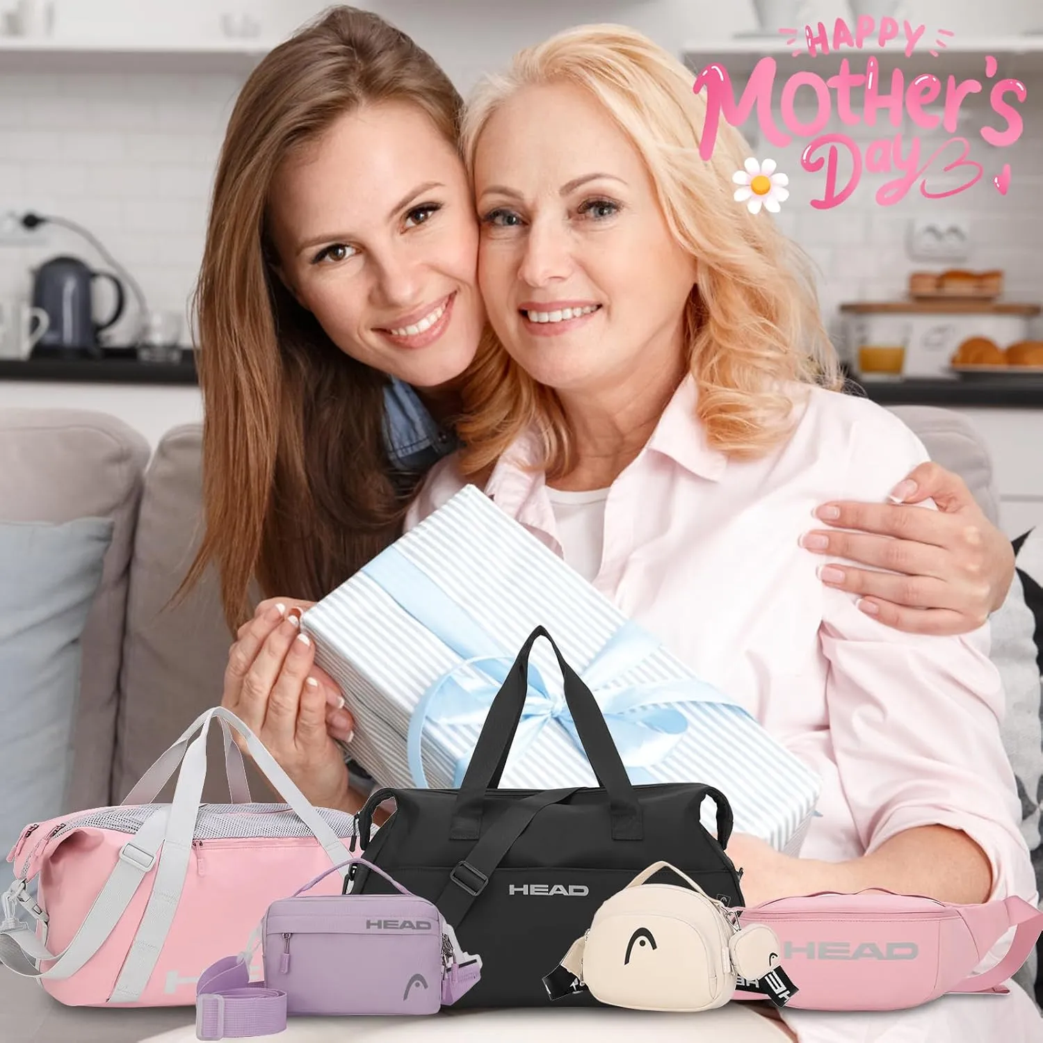 HEAD Small Crossbody Bags for Women Waterproof Shoulder Handbags with Detachable Shoulder Strap, Casual Purses for Women