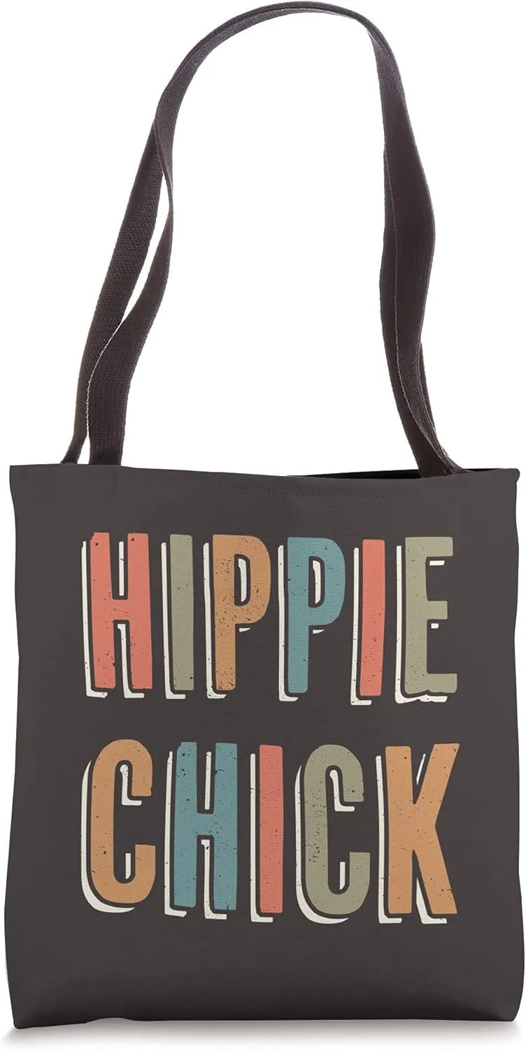 HIPPIE CHICK - Boho Rainbow Tote Bag
