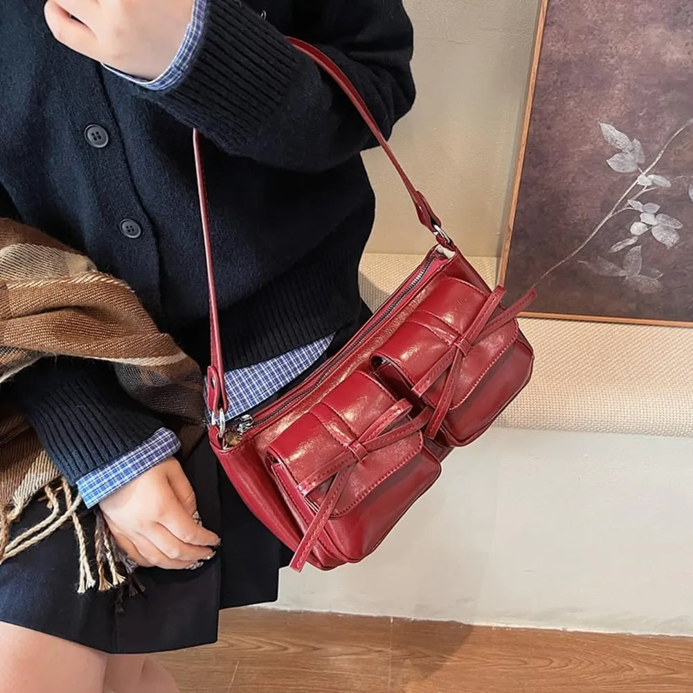 Hobo Bags for Women, Y2k Purse Crescent Shoulder Bag Purse Multi-pocket Crossbody Bag Handbag for Work Travel