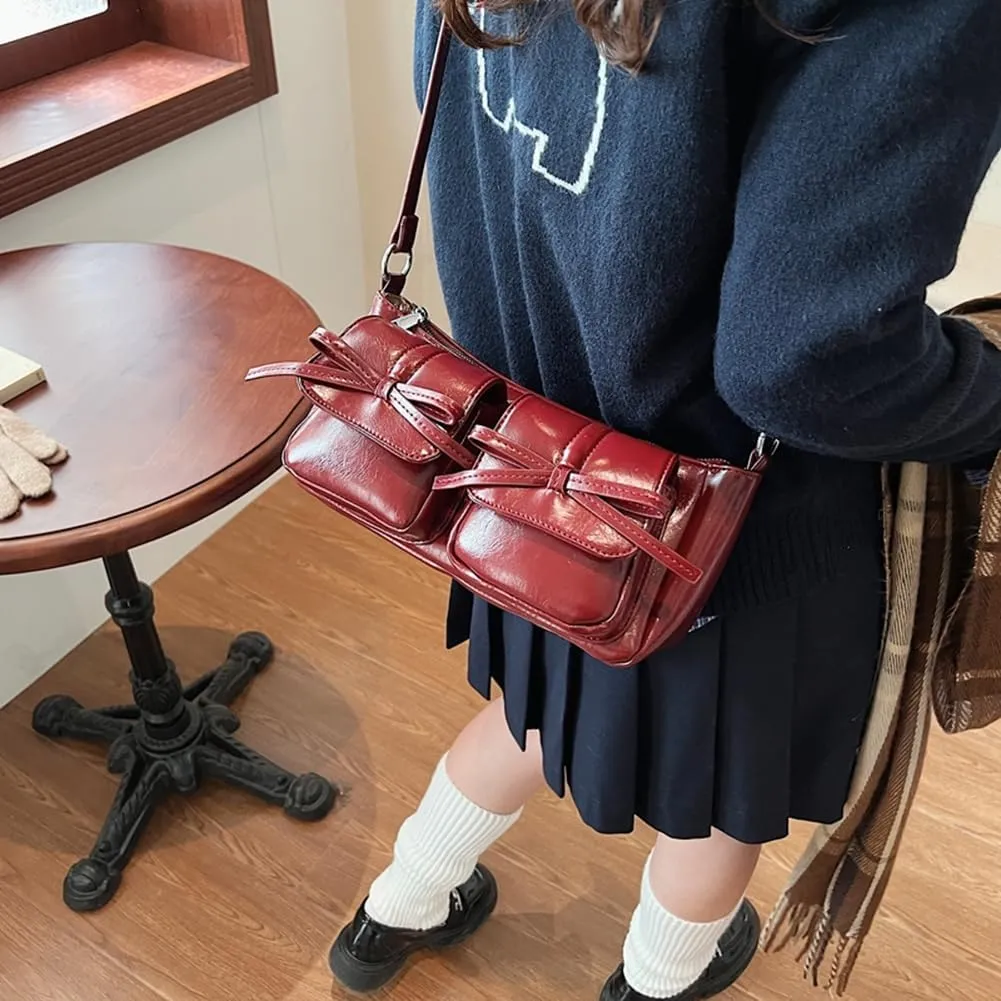 Hobo Bags for Women, Y2k Purse Crescent Shoulder Bag Purse Multi-pocket Crossbody Bag Handbag for Work Travel