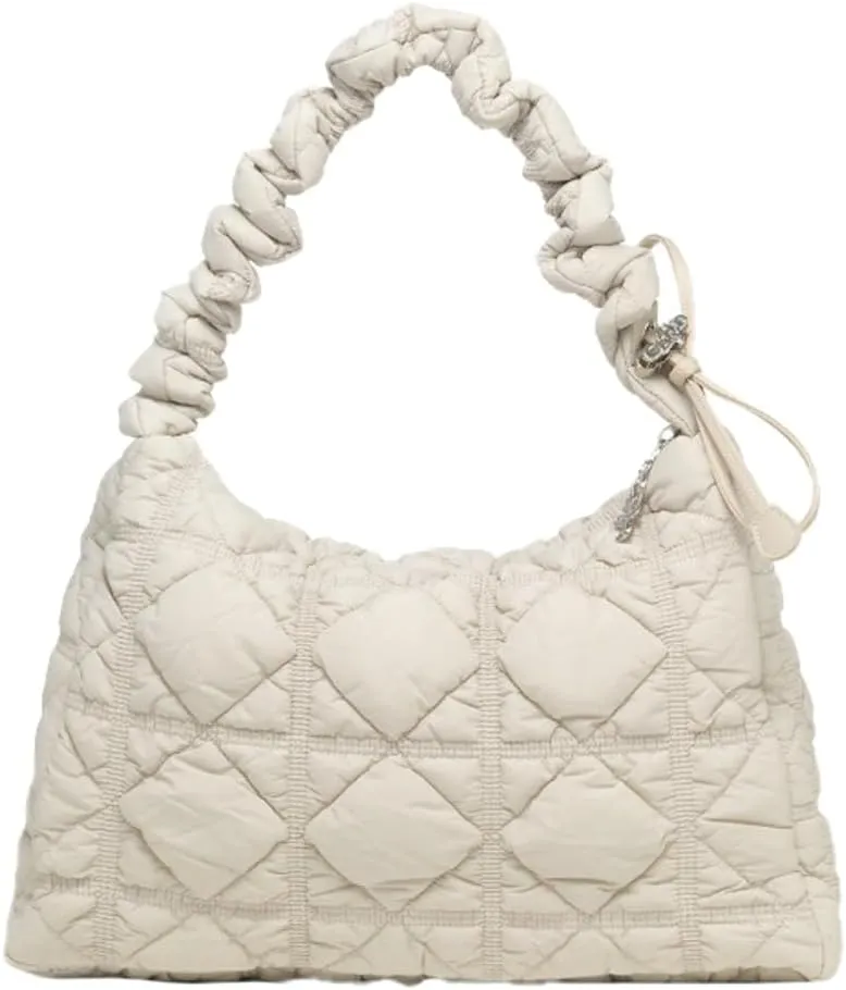 Hobo Crossbody Bags for Women Nylon Underarm Bag Crossbody Purses for Women Trendy Purses for Women 2024 Pleated Shoulder Bag