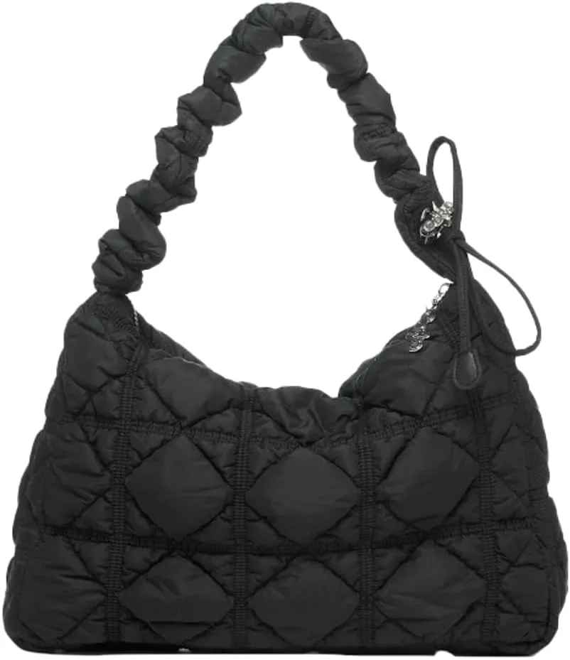 Hobo Crossbody Bags for Women Nylon Underarm Bag Crossbody Purses for Women Trendy Purses for Women 2024 Pleated Shoulder Bag