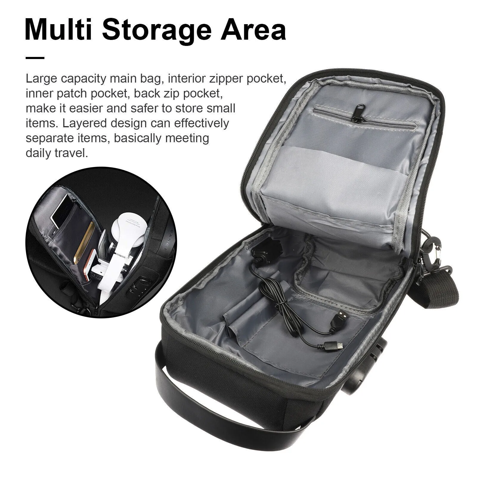 Holiday sale USB Modern Charging for Eureka Timely shipping Living Pack Shoulder