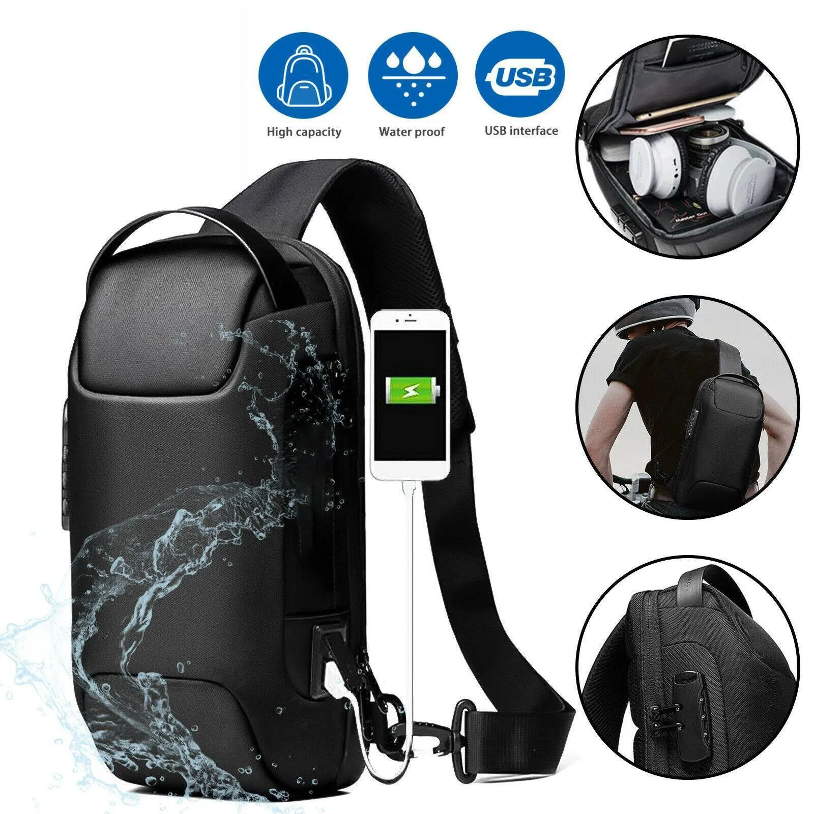 Holiday sale USB Modern Charging for Eureka Timely shipping Living Pack Shoulder