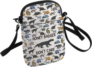 Honey Badger Lovers Housewarming Gift Honey Badger Don't Care Crossbody Bag Wild Animals Gift