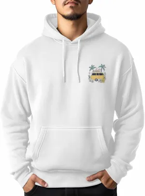 Hoodies for Men Campervan Flower Palm Tree Printed Sweatshirt HoodieDrawstring Long Sleeve Streetwear Hooded Pullover