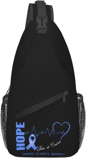 Hope For A Cure Tuberous Sclerosis Awareness Crossbody Bags For Women Men Chest Backpack Gym Shoulder Bag Travel Outdoor Sports Casual Crossbody Bags