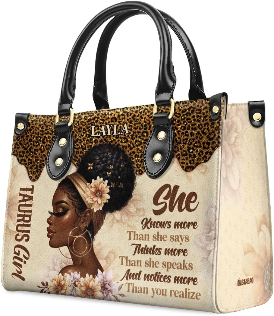Horoscope - Personalized Leather Handbag For Women, Bohemian, Zodiac, Birthday Gifts - Mothers Day Gifts For Women