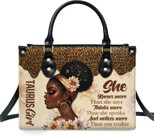 Horoscope - Personalized Leather Handbag For Women, Bohemian, Zodiac, Birthday Gifts - Mothers Day Gifts For Women
