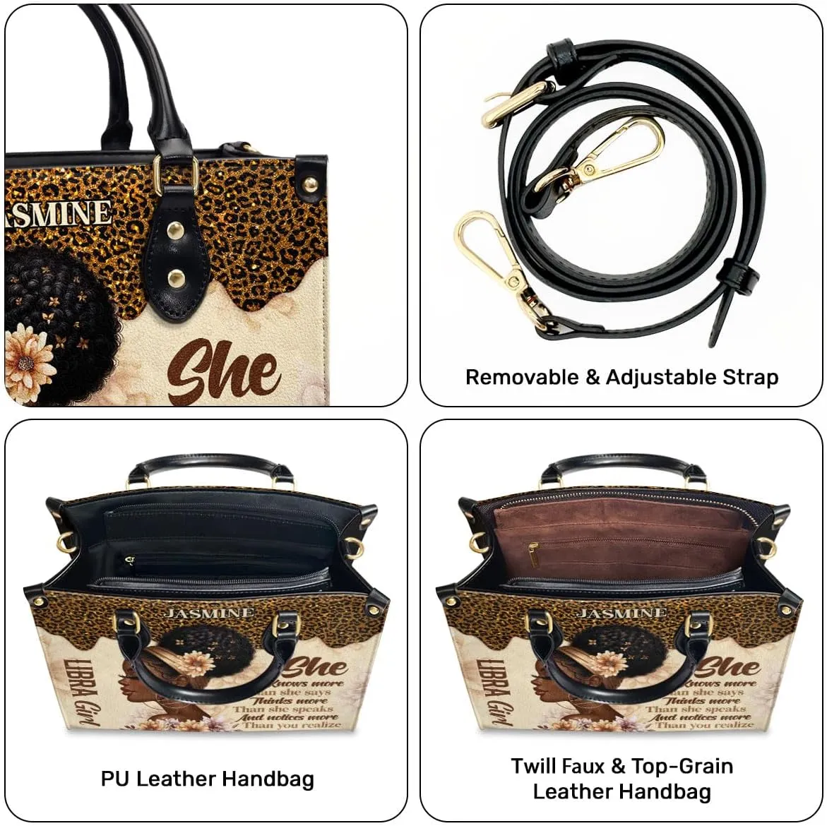 Horoscope - Personalized Leather Handbag For Women, Bohemian, Zodiac, Birthday Gifts - Mothers Day Gifts For Women