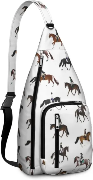 Horse Crossbody Bag Daypack for Women Men Lightweight Waterproof Sling Bag Backpack Hiking Cycling