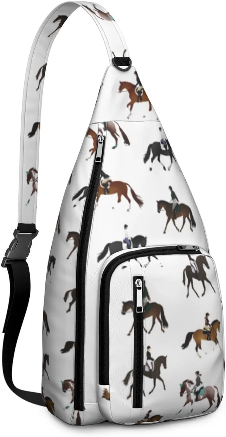 Horse Crossbody Bag Daypack for Women Men Lightweight Waterproof Sling Bag Backpack Hiking Cycling