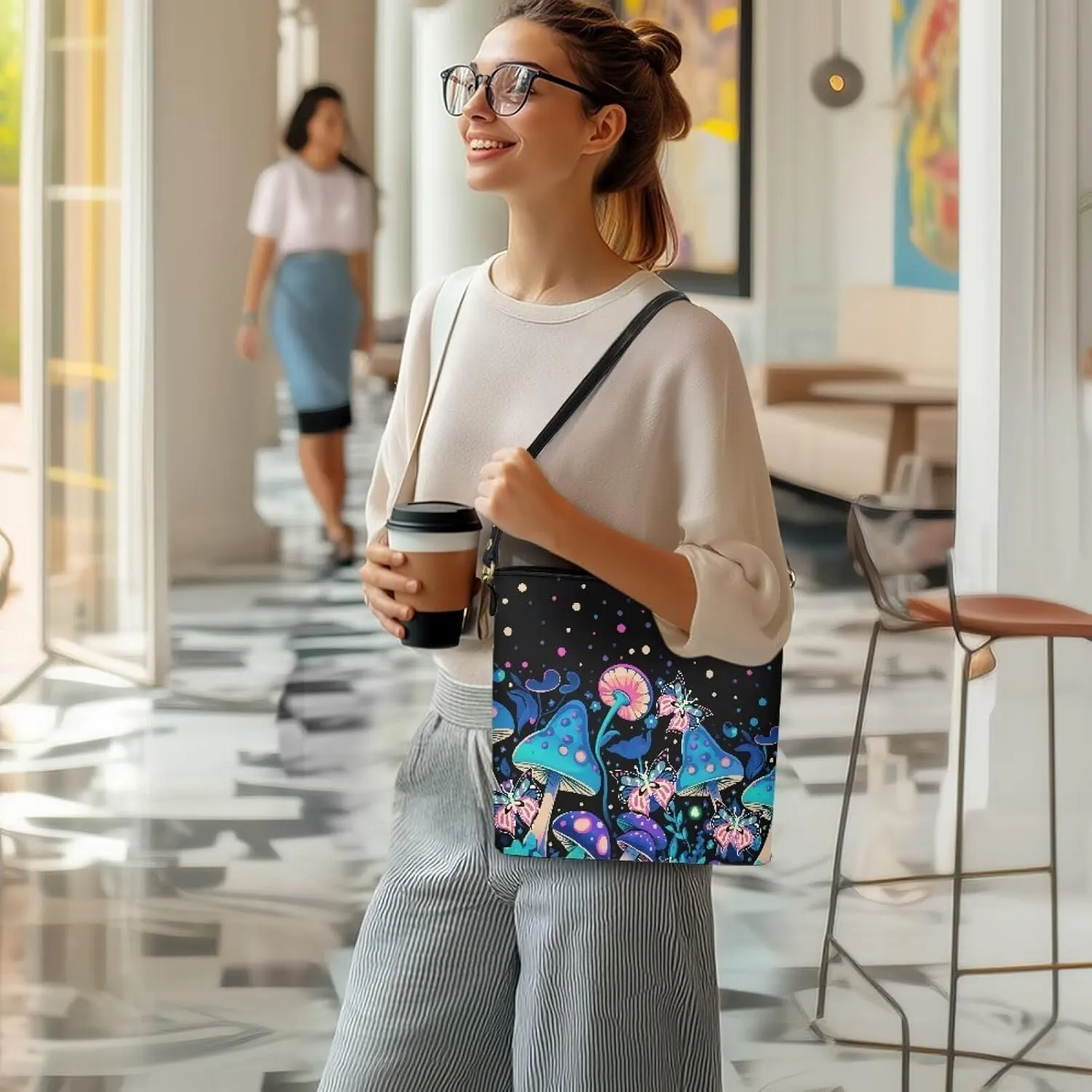 HUGS IDEA Boho Bags for Women Leather Handbag Shoulder Bucket Crossbody Purse